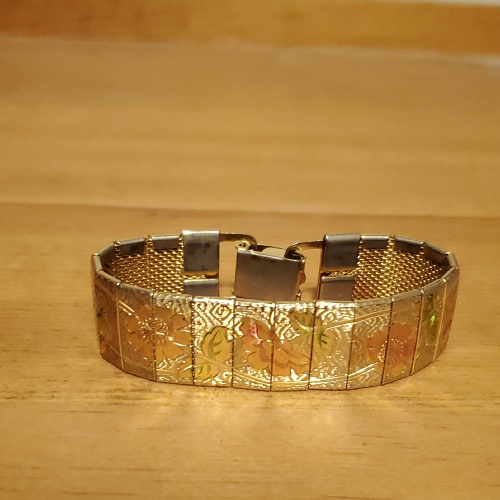 Gold-Tone Floral Link Bracelet - Women's Jewelry